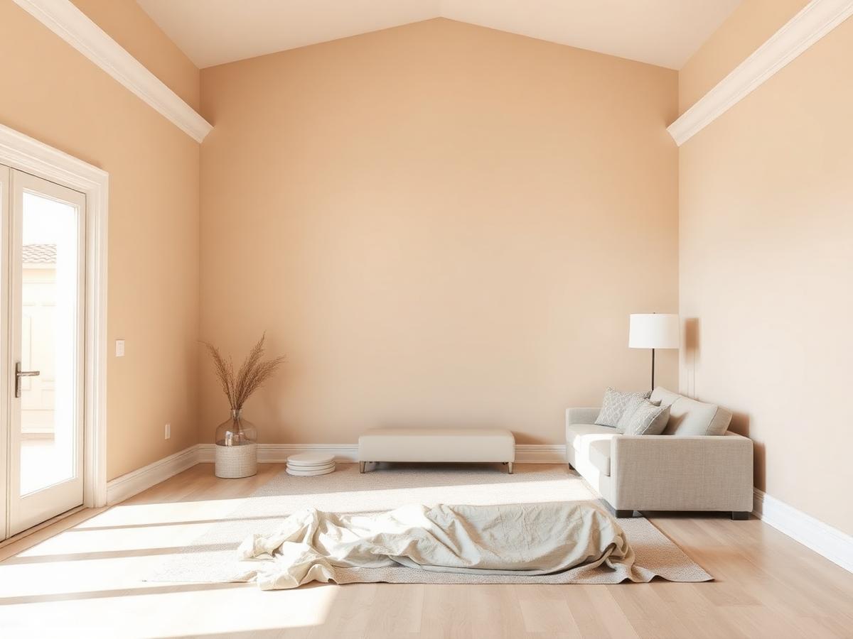 Freshly painted interior living room with crisp white trim in a Phoenix area home